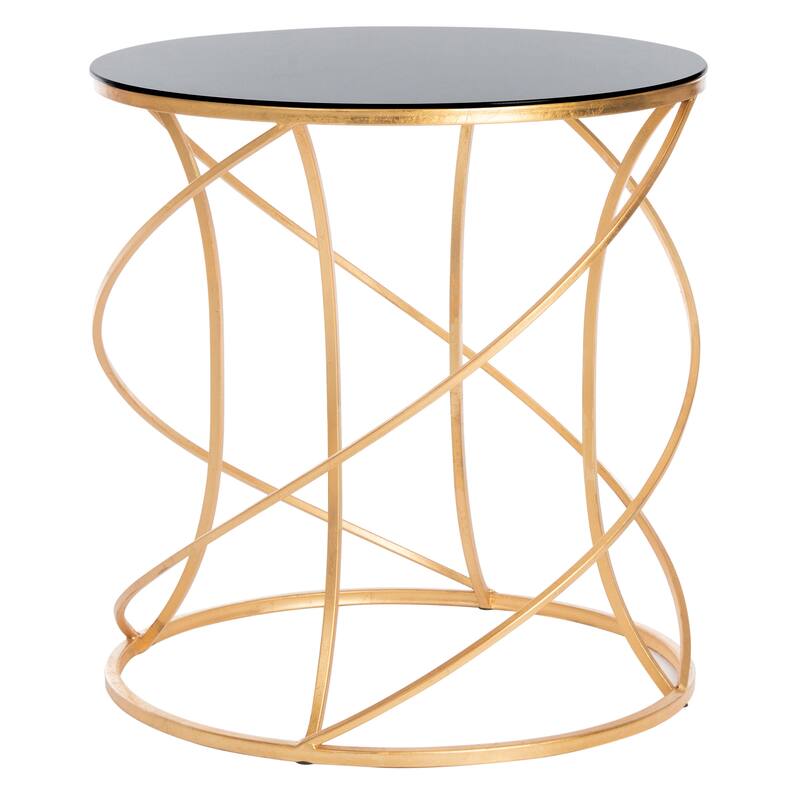 SAFAVIEH Treasures Jeanine Gold/ White Top Accent Table - 20" x 20" x 21.2" - 20Wx20Dx21H - Gold/Black