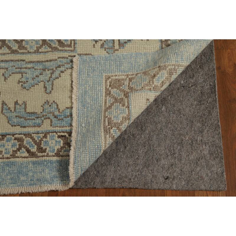 Hand Knotted Oriental 100% Wool Carpet Transitional All-Over Navy Blue & Blues Oushak Area Rug - 11' 2'' X 8' 2''