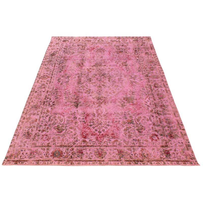 ECARPETGALLERY Hand-knotted Color Transition Pink Wool Rug - 6'4 x 10'0