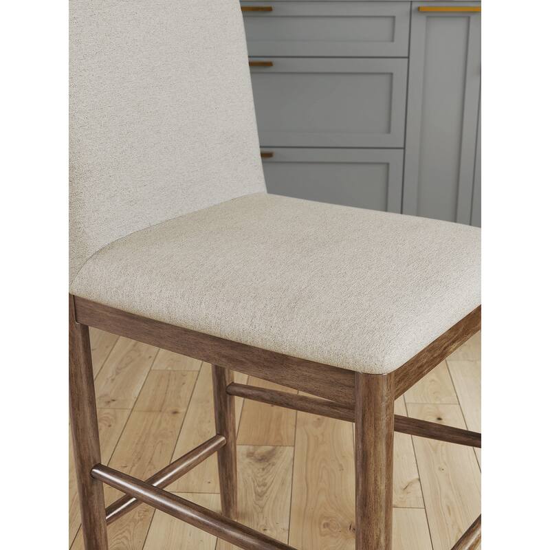 Signature Design by Ashley Isanti Beige/Brown Counter Height Bar Stool (Set of 2) - 19"W x 23"D x 39"H