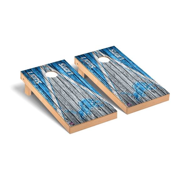 slide 2 of 5, Detroit Lions NFL Football Triangle Cornhole Board Set Include Carrying Case