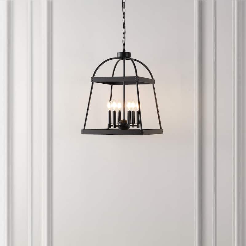 SAFAVIEH Lighting Luzie 86" Traditional Chandelier (6-Bulb) - 16" W x 16" D x 86" H - Black