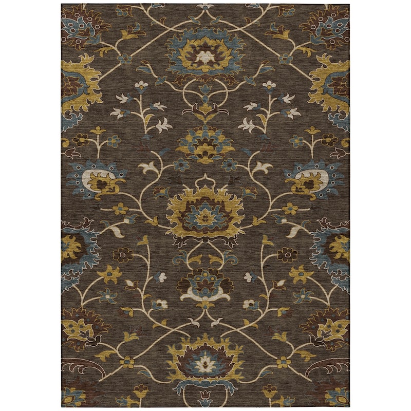 Machine Washable Indoor/ Outdoor Traditional Luna Chantille Rug