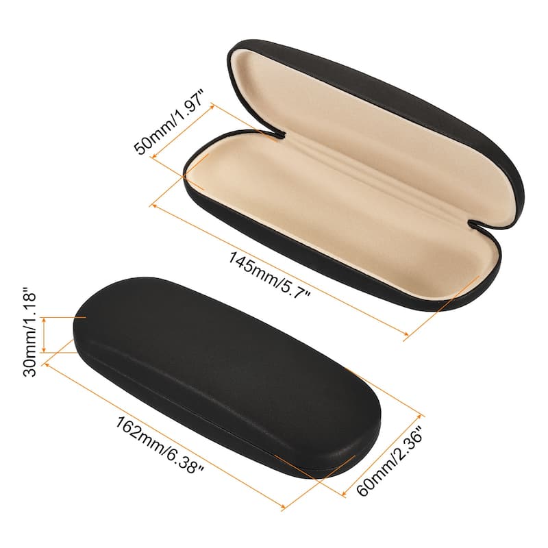 Glasses Case Hard Shell, Eyeglass Case Unisex for Women Men Glasses, Black - Black
