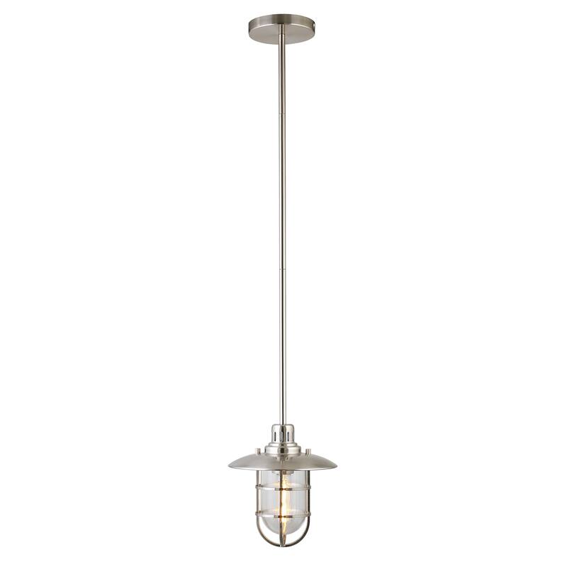 Bay 8.25" Wide Lantern Pendant with Glass/Metal Shade