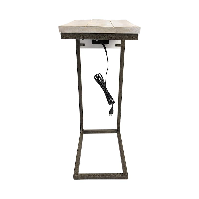 Carolina Living Chloe C-Form Accent Table - USB Ports