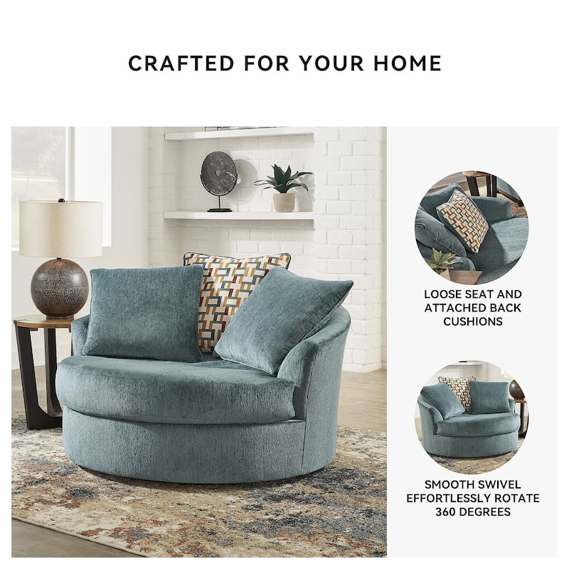 Signature Design by Ashley Laylabrook Oversized Swivel Accent Chair - 56" W x 55" D x 35" H