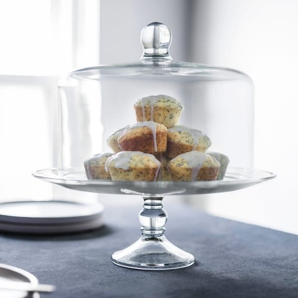 slide 2 of 7, Libbey Selene Glass Cake Stand with Dome - Set of 2 Set of 2