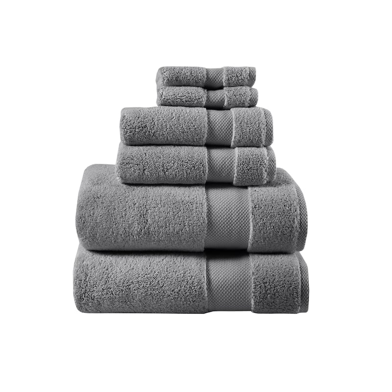 Madison Park Signature Splendor 1000gsm 100-percent Cotton 6 Piece Towel Set - Charcoal