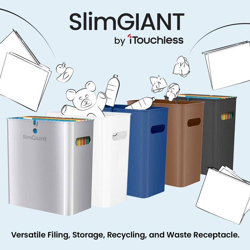 iTouchless 4 Gallon / 16 Liter SlimGiant Toffee Brown Wastebasket (6-Pack)