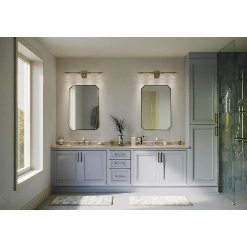 Tanner Collection Four-Light Brushed Nickel Transitional Vanity Light - 31.12 in x 6.5 in x 7.12 in