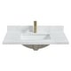 preview thumbnail 79 of 98, Malaga Composite Stone Vanity Top with White Rectangular Sink 37 in. W x 22 in. D - Grain White