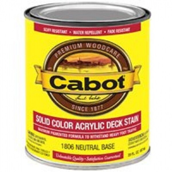 Cabot 1806 Exterior Acrylic Latex Stain, Quart Overstock