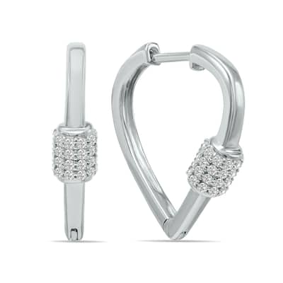 Marquee 3/8 CTW Heart Shape Lab Grown Diamond Huggies Hoop Earrings in 10K White Gold (F-G Color, VS1- VS2 Clarity)
