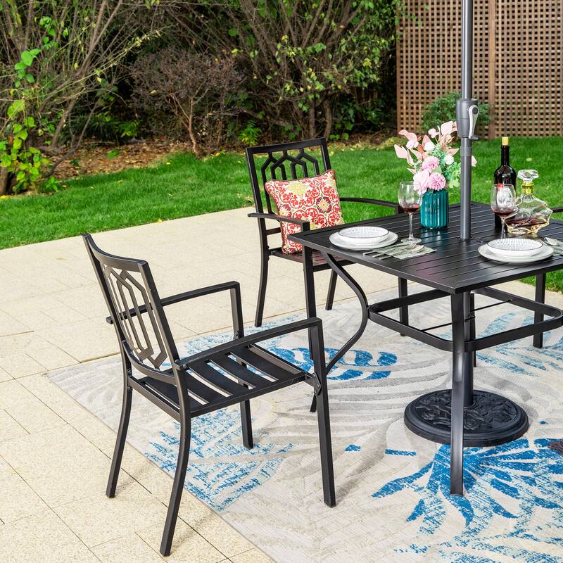 MAISON ARTS E-Coating Dining Set Metal Outdoor Patio Dining Set (Set of 5)
