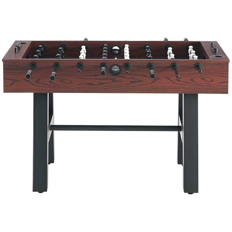 Black Brown MDF Foosball Table 55" with Cup Holders and Scorekeeper - 55.1” Lx 28.6” W x 34” H