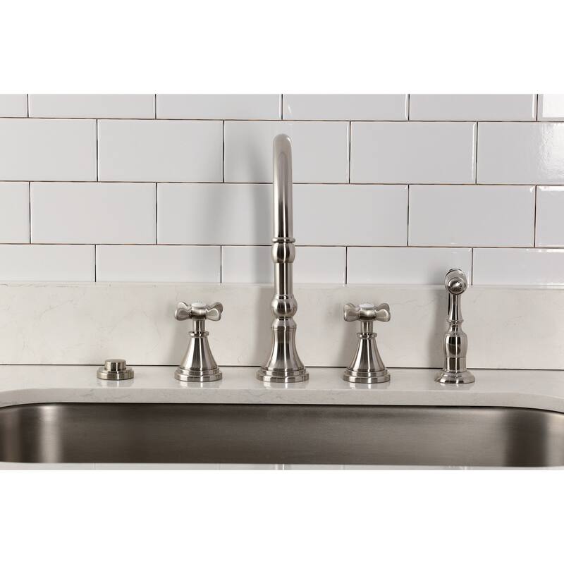 Kingston Brass KS279.BEXBS Essex 1.8 GPM Widespread Kitchen Faucet