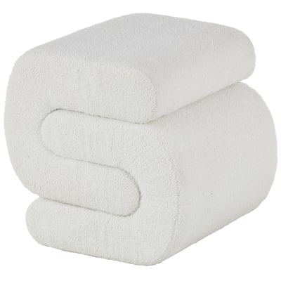 Polyester S- Shaped Ottoman with Connected Arches - White, Gray or Copper - Roche River Decor