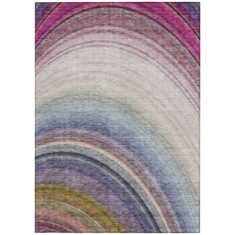 HomeRoots Abstract Transitional Rectangle Outdoor Rug