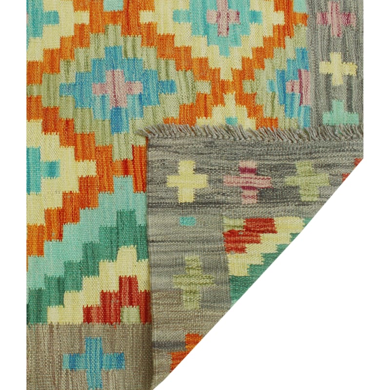 Sangat Flatweave Obiadull Rust/Beige Runner - 2'10" x 9'9"