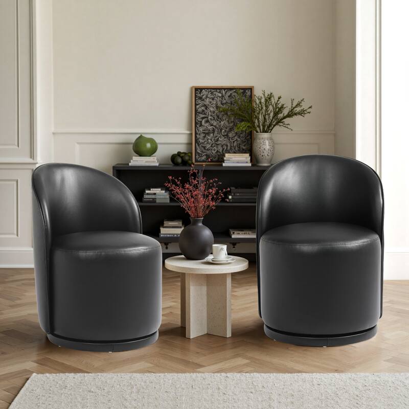 Modern Armless 360-Degree Swivel Dining Chair Barrel Chair