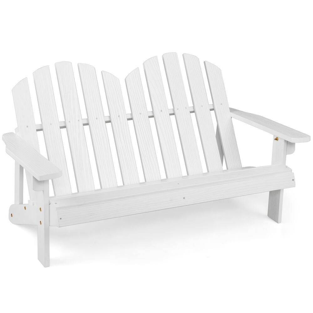 2-Person Outdoor Adirondack Chair with Slatted Seat - 22"x 20" x 35.5"
