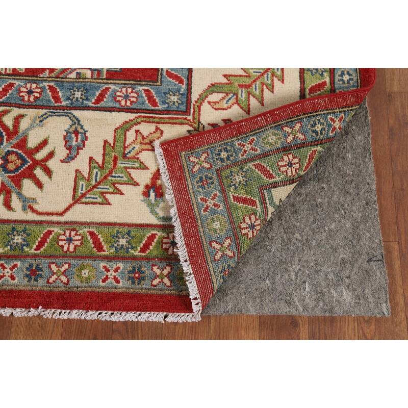 Hand Knotted Oriental 100% Wool Carpet Traditional Geometric Red Kazak Area Rug - 10' 0'' X 7' 11''