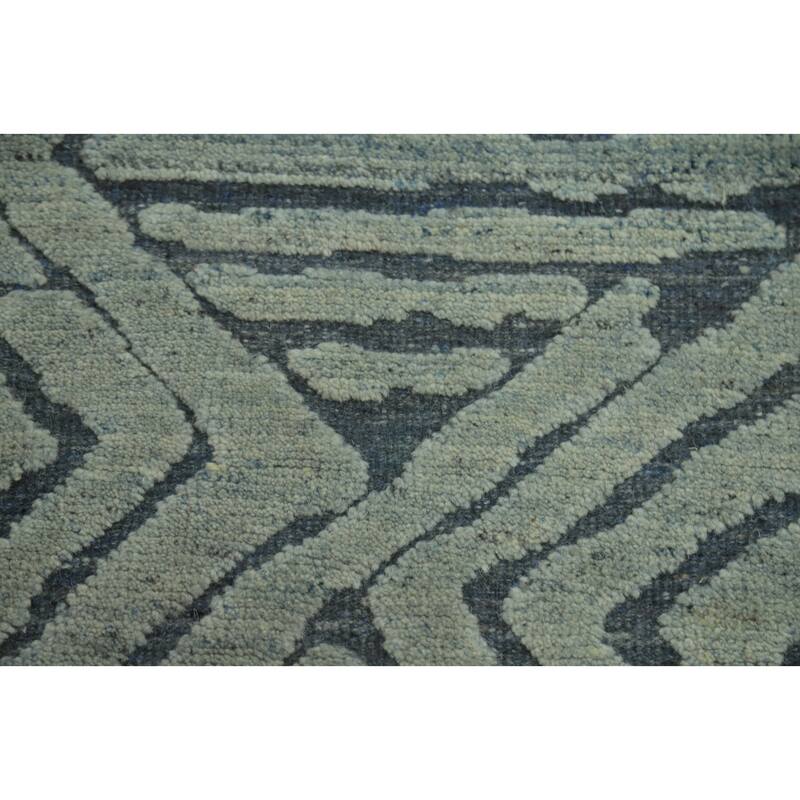 Contemporary Wool Abstract Indian Area Rug, Handmade Modern Carpet - 8' 6'' X 5' 6''