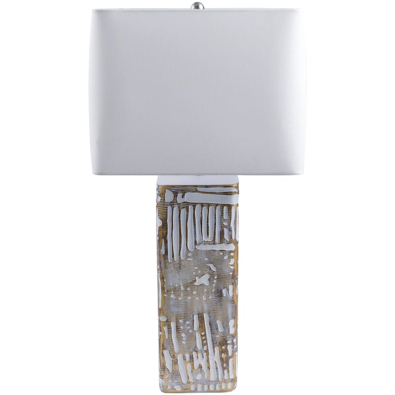 Desmond Global Tan Accent Table Lamp - 27"H x 13"W x 13"D - 27"H x 13"W x 13"D - White/Natural