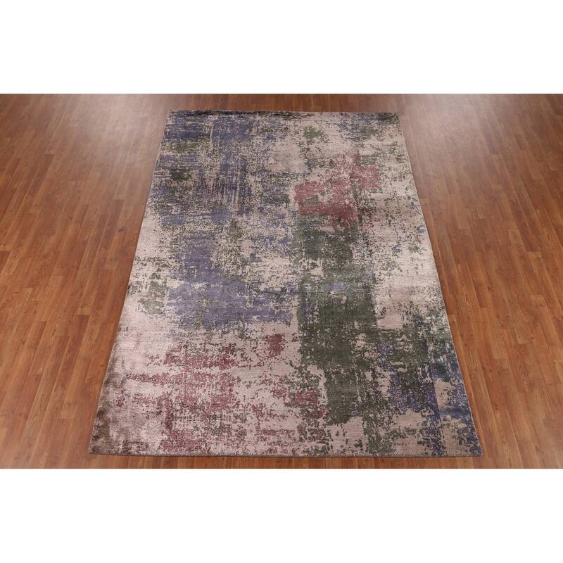 Contemporary Abstract Modern Area Rug Handmade Wool Carpet - 6'7" X 9'6"