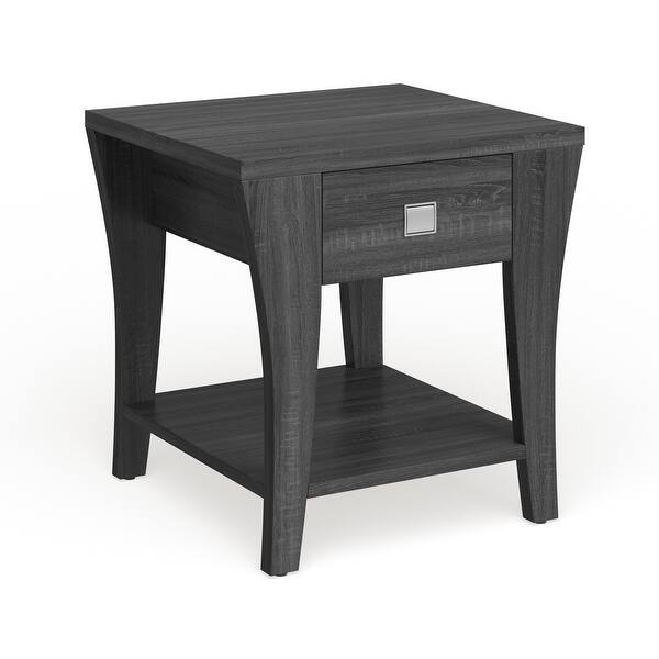 slide 8 of 10, Furniture of America Werc Contemporary Grey 22-inch 1-shelf Side Table Grey