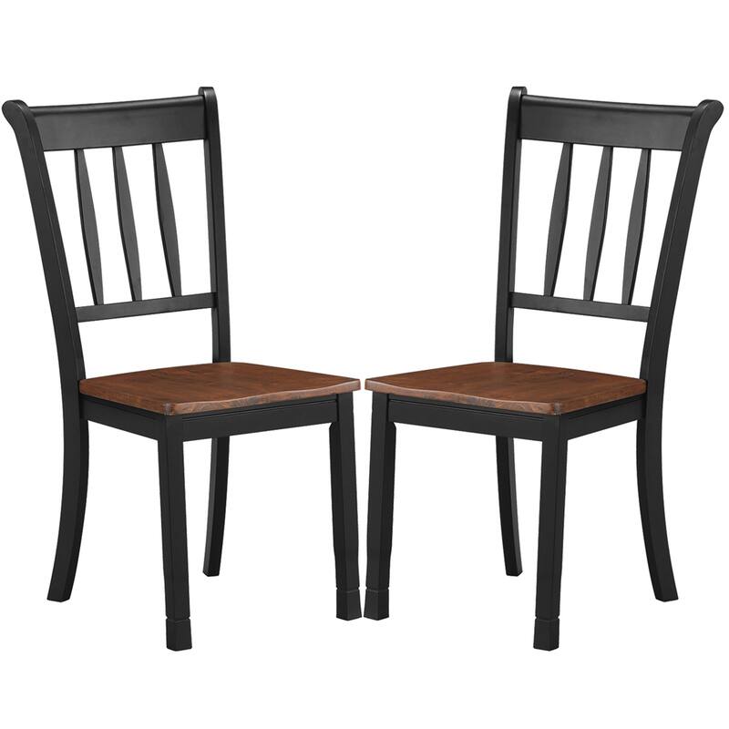 Costway Set of 2 Wood Dining Chair High Back Kitchen Whitesburg Side