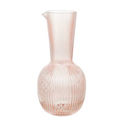 Elle Decor Amber Ring Carafe and Water Drinking Glass Lid - 40 oz