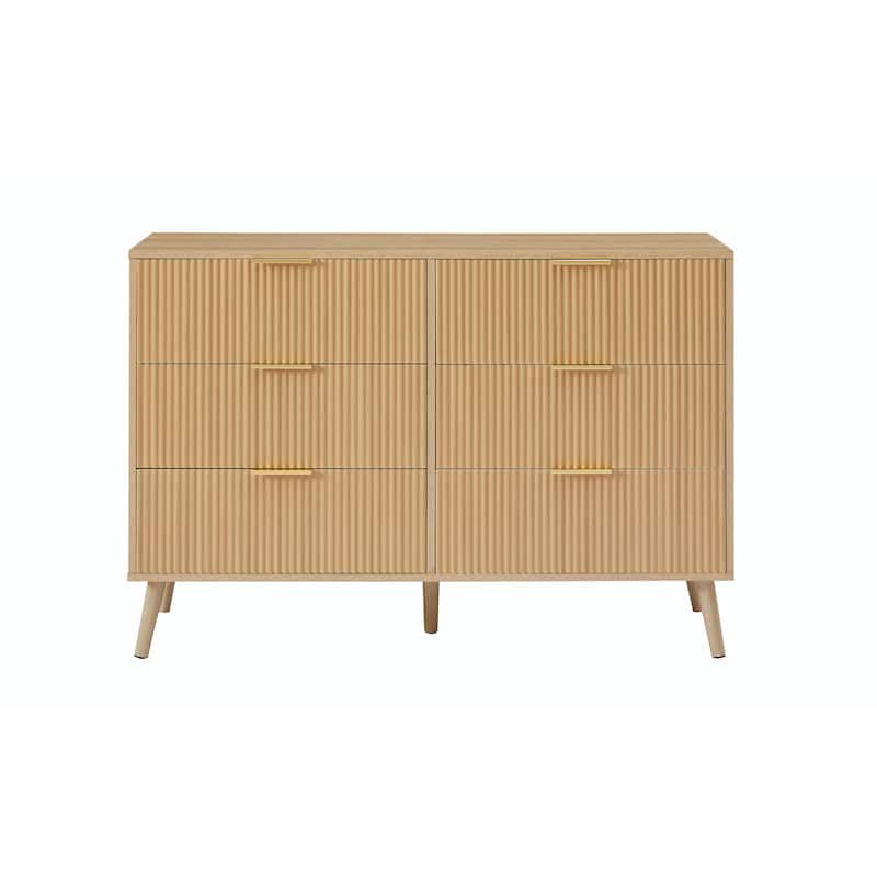 6-Drawer Bedroom Dresser with Wavy Fronts
