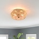preview thumbnail 2 of 6, C Cattleya 2-Light Natural Rattan Flush Mount Ceiling Light - 16 in.