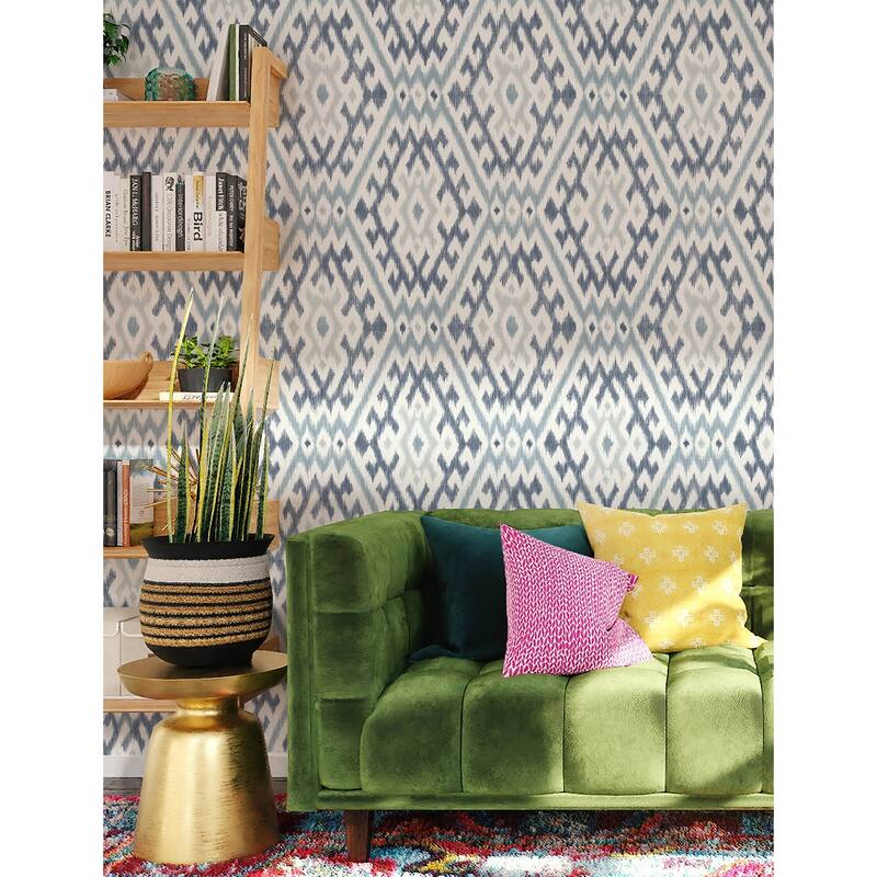A-Street Prints Solola Blue Ikat Wallpaper