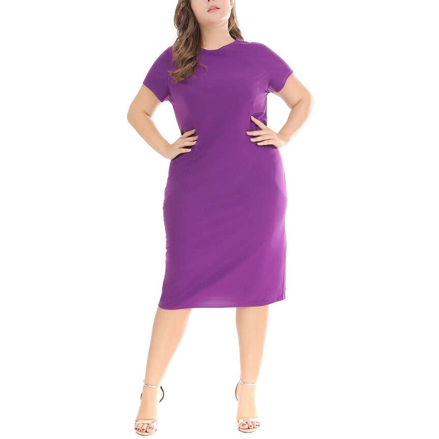women's plus purple dresses