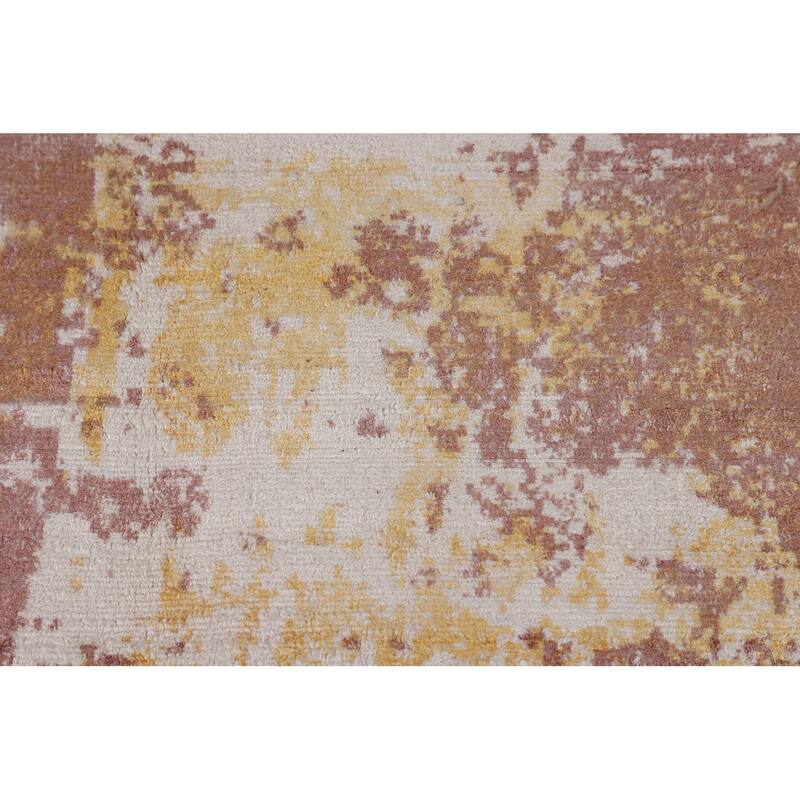 All-Over Contemporary Abstract Area Rug Hand-Knotted Wool Carpet - 9'0" X 12'0"