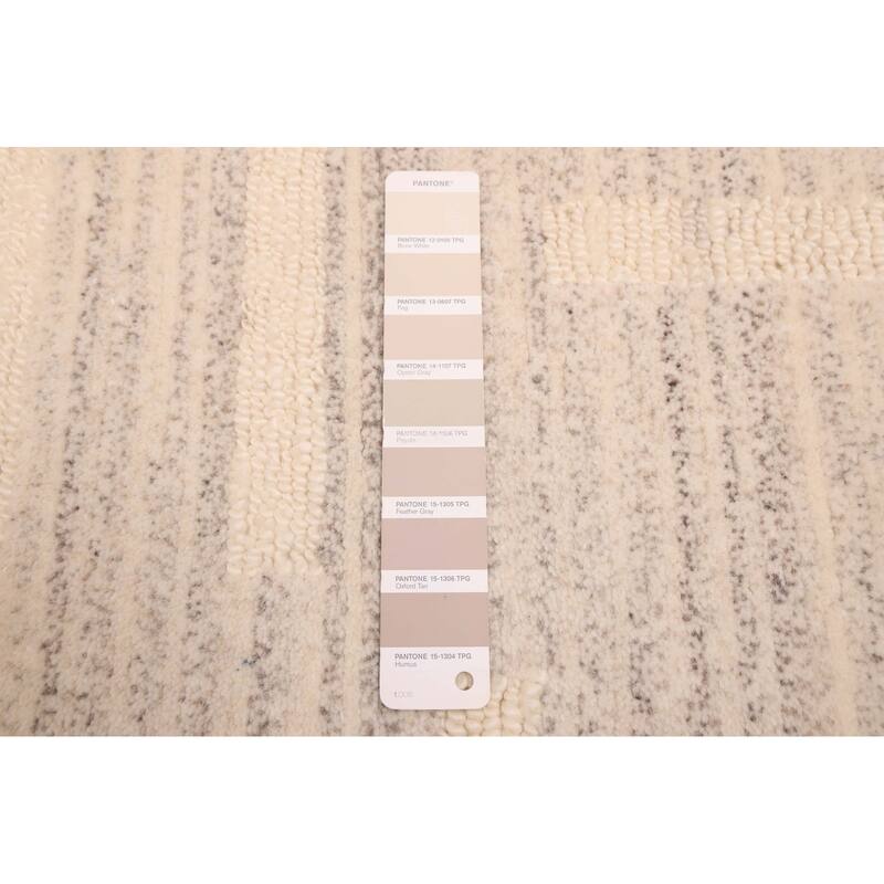 ECARPETGALLERY Hand-knotted Opulence Light Grey Wool Rug - 8'0 x 9'10