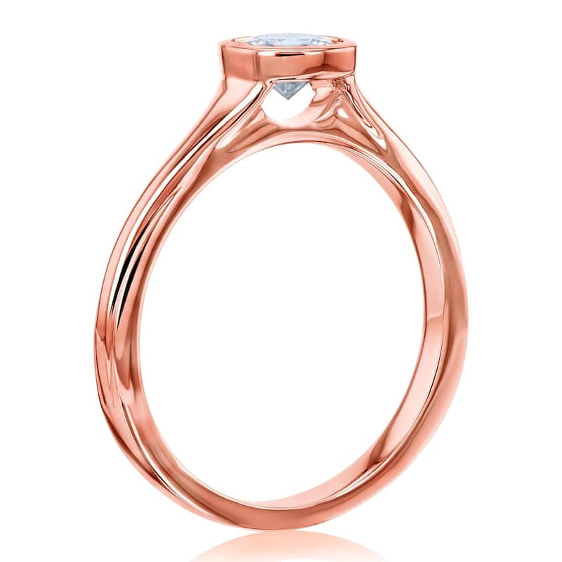 Annello by Kobelli 0.5 Carat Round Moissanite Solitaire Engagement Ring in 14k Gold (GH/VS)