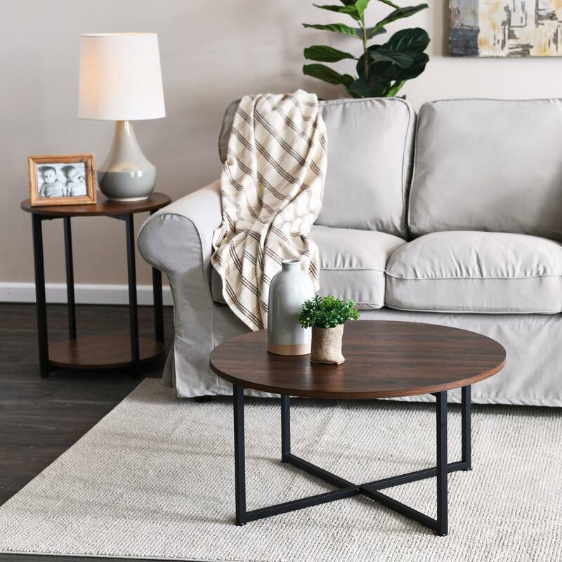 Jamestown Side End Table with Storage Shelf