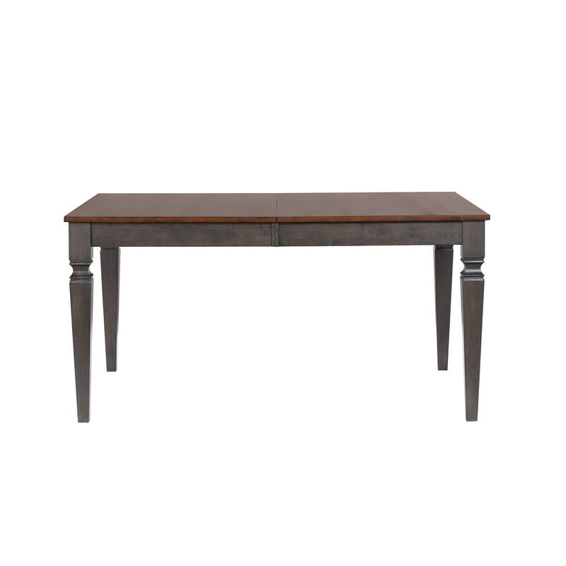 Expanding Dining Table Set - 6-8 Seater with Chairs & Buffet - Distressed Brown Wood Finish