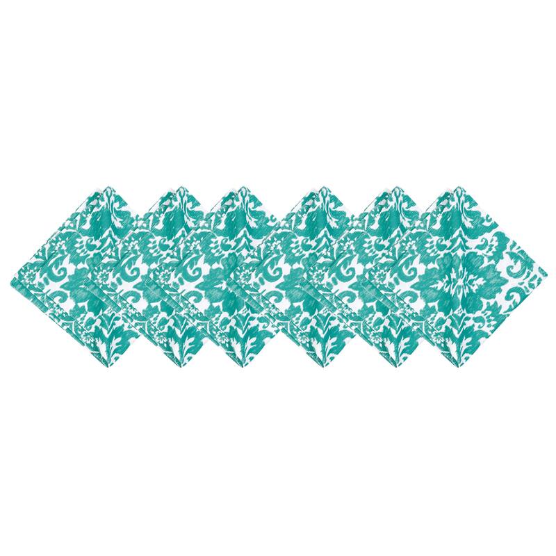 Madison Aqua Cotton Reversible Napkin Set of 6 - Set of 6