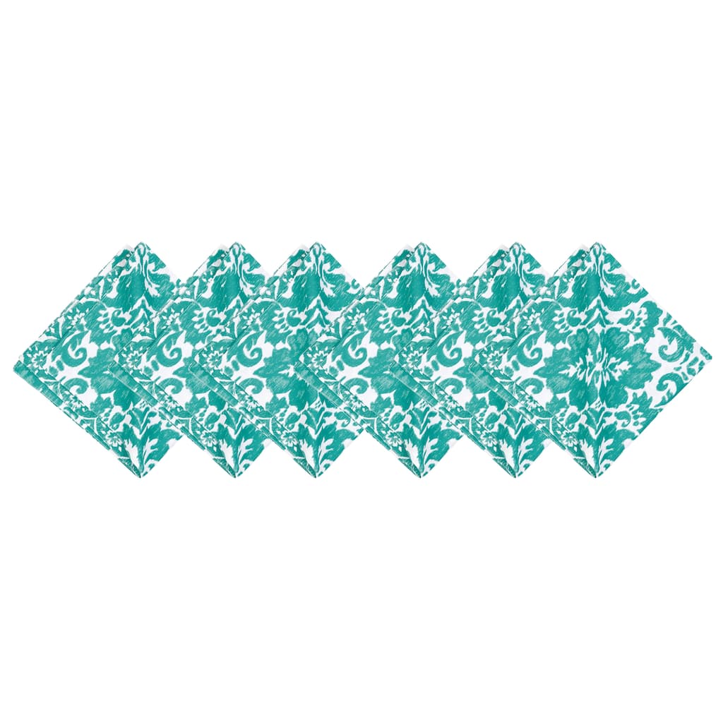 Madison Aqua Cotton Reversible Napkin Set of 6 - Set of 6