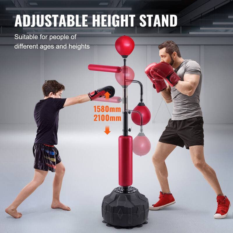 Height Adjustable Punching Bag Set with Stand and Gloves for Training - 38.0 x 18.9 x 62.2 inch