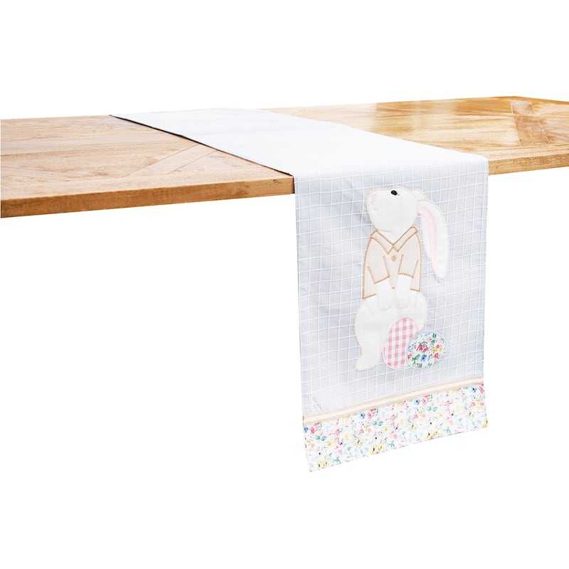 13" x 72" Bunny Rabbit Easter Eggs Table Runner