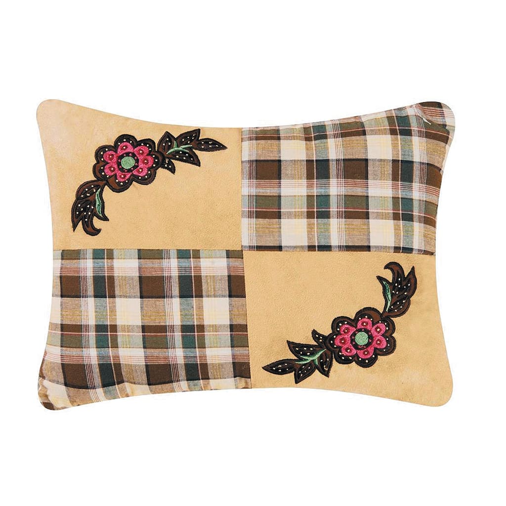 Rustic Damask Patch Pieced Decor Decoration Throw Pillow for Sofa Couch or Bed