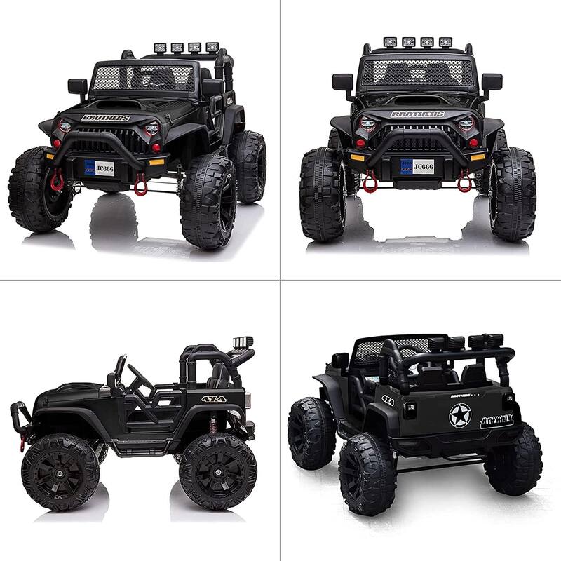 Dual Seater 24V Kids Electric Ride On Car with Parental Remote Control, 3 Speeds, MP3, USB, Music Player and Bright LED Lights