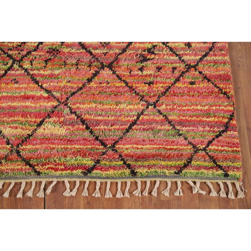 Trellis Moroccan Oriental Area Rug Hand-Knotted Wool Carpet - 5'1" x 9'0"