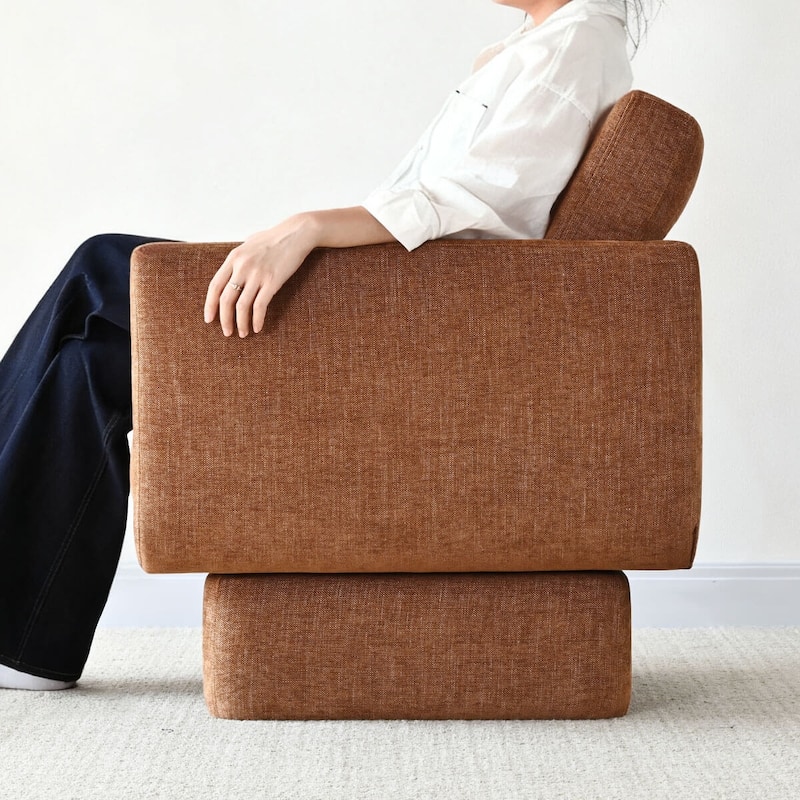 Upholstered Swivel Barrel Accent Chair(Set of 2)